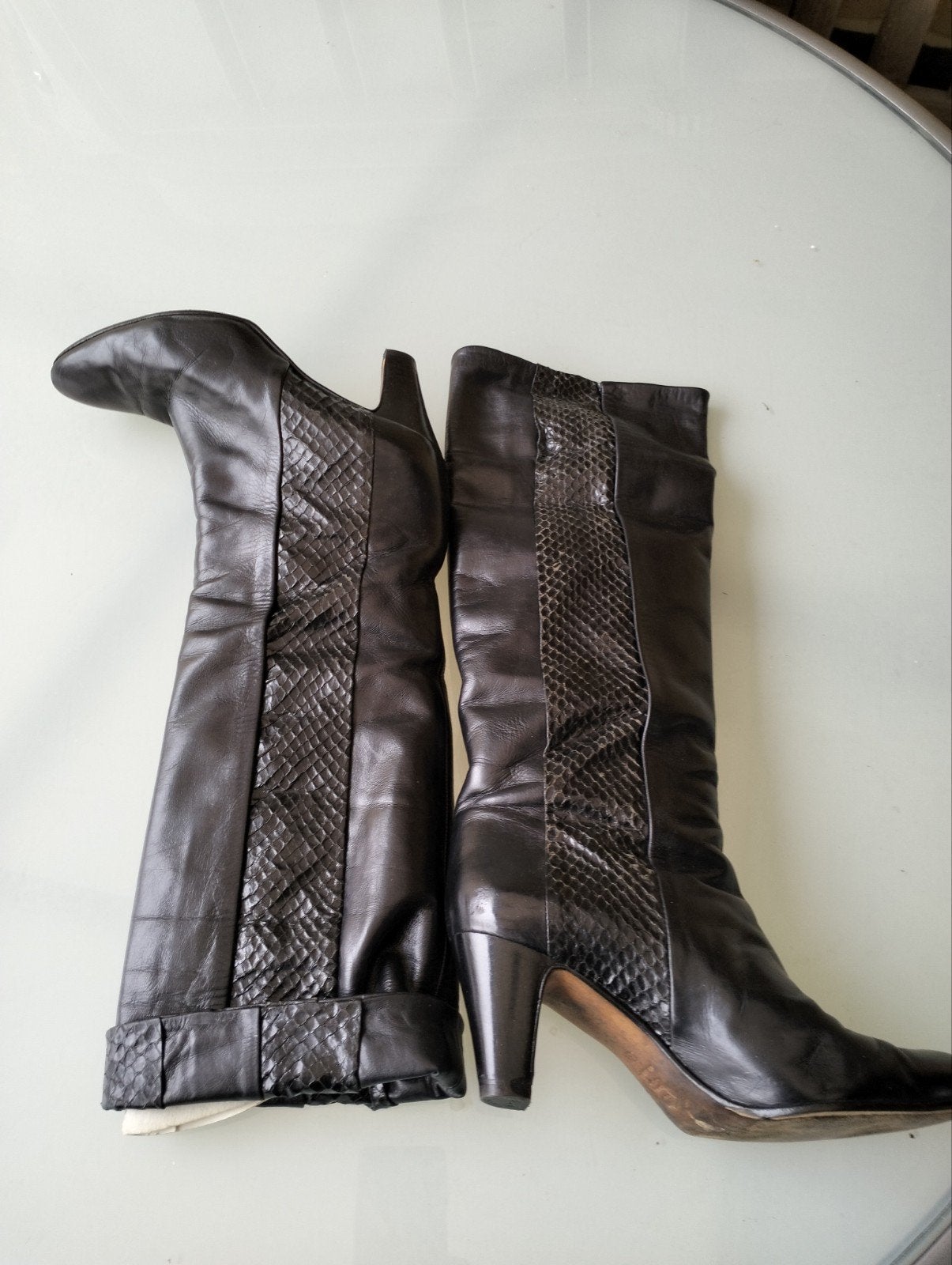 Bottes en cuir pour femmes, Vêtements | Femmes, Chaussures, Enlèvement, Noir