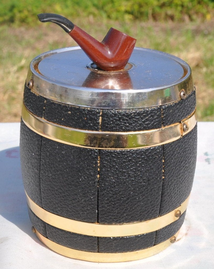 pot a tabac en plastique imitation tonneau, Ophalen of Verzenden, Gebruikt