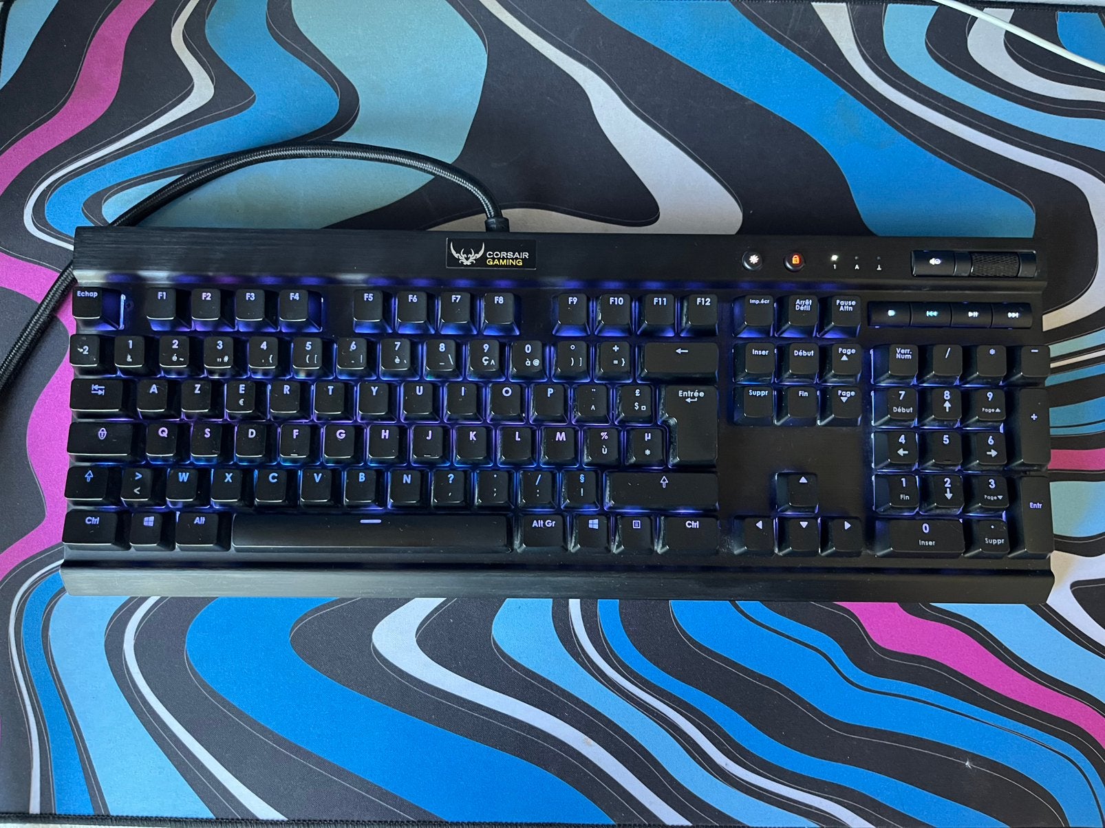 Corsair K70 RGB - mechanisch toetsenbord - AZERTY, Computers en Software, Toetsenborden, Ophalen, Gebruikt, Gaming toetsenbord