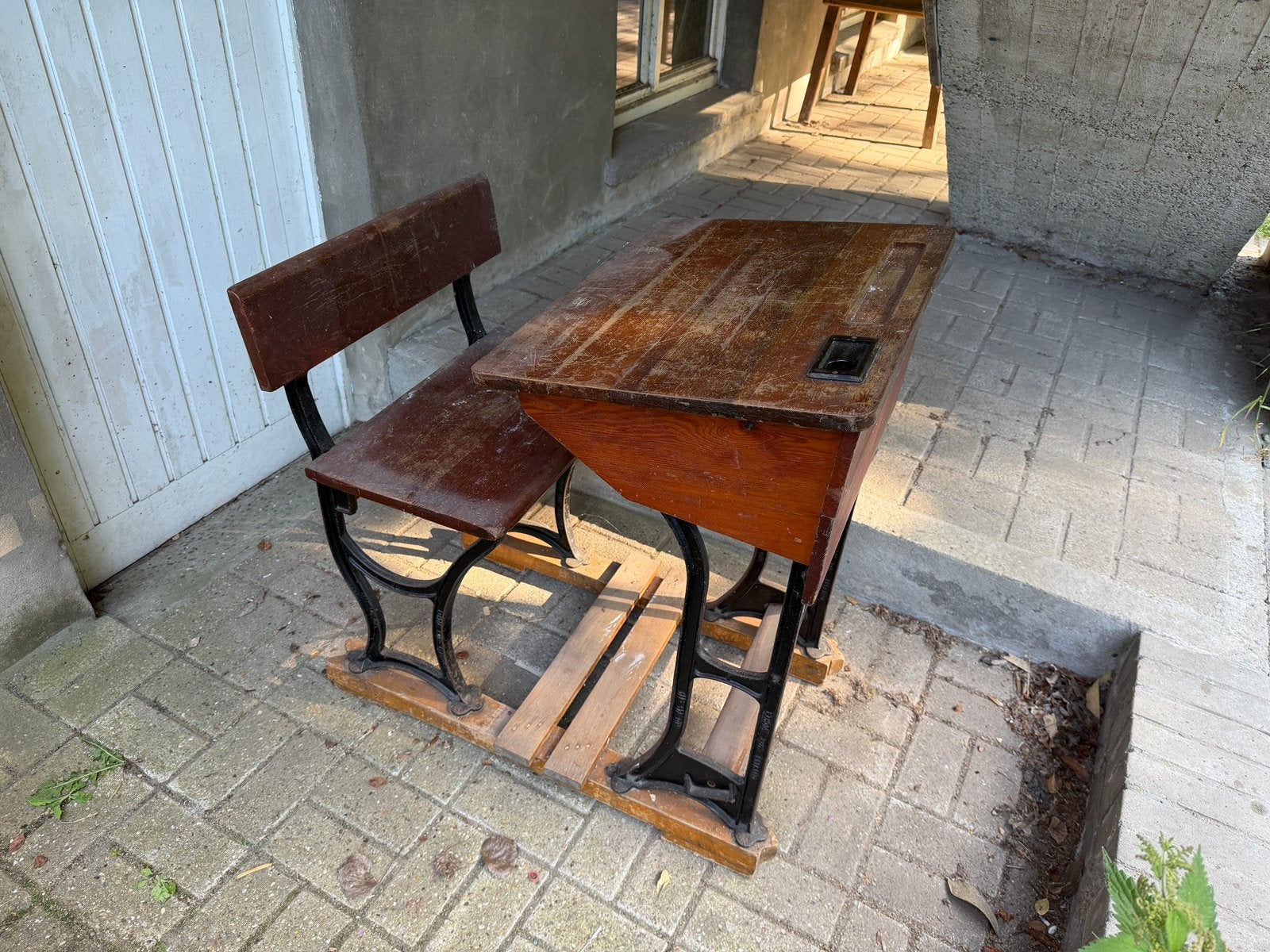 Bureau d'école Pupiter vintage antique, Enlèvement, Comme neuf