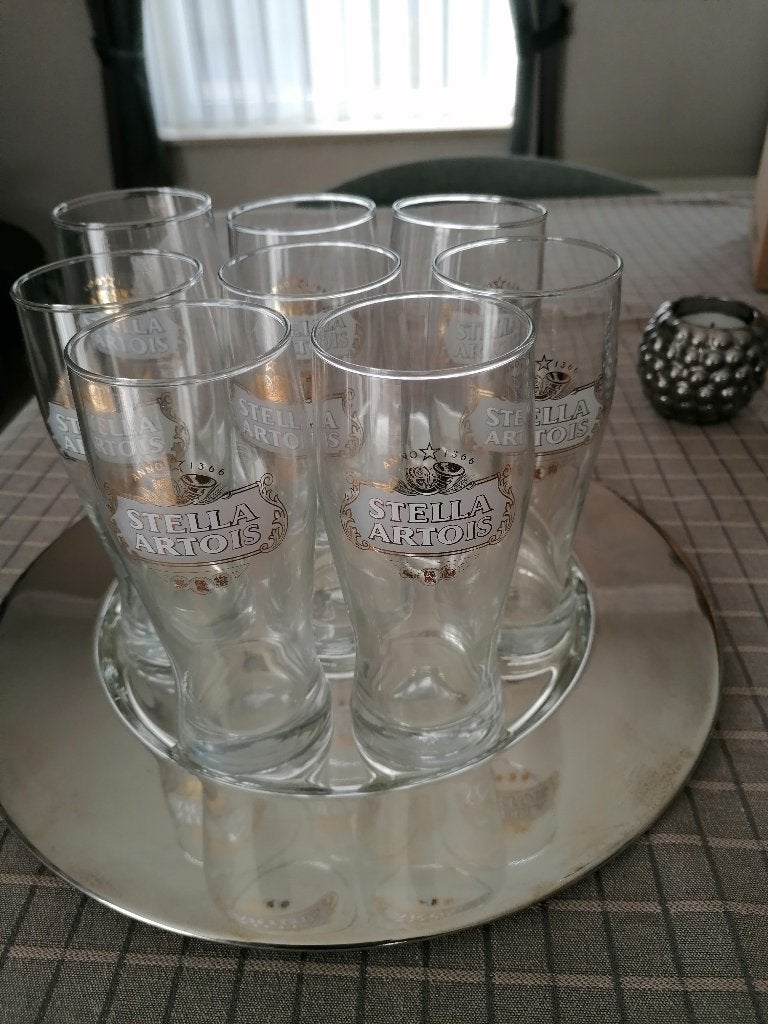 glazen stella artois (8), Verzamelen, Ophalen, Zo goed als nieuw