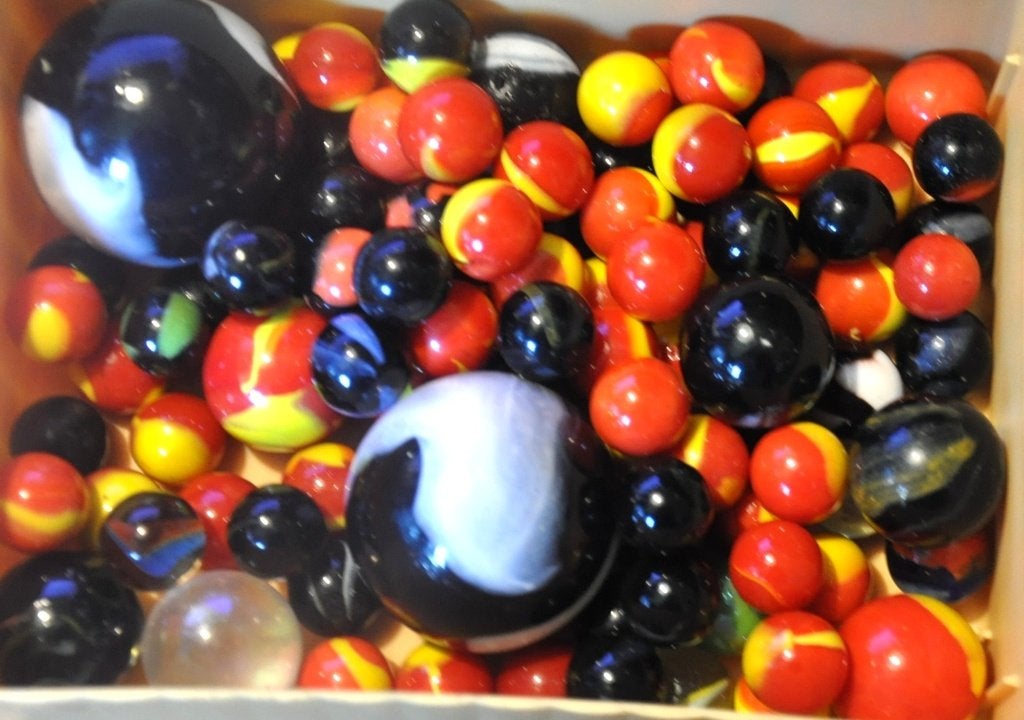 lot de 100 billes en verre chinoise divers taille colorées, Collections, Enlèvement ou Envoi, Utilisé