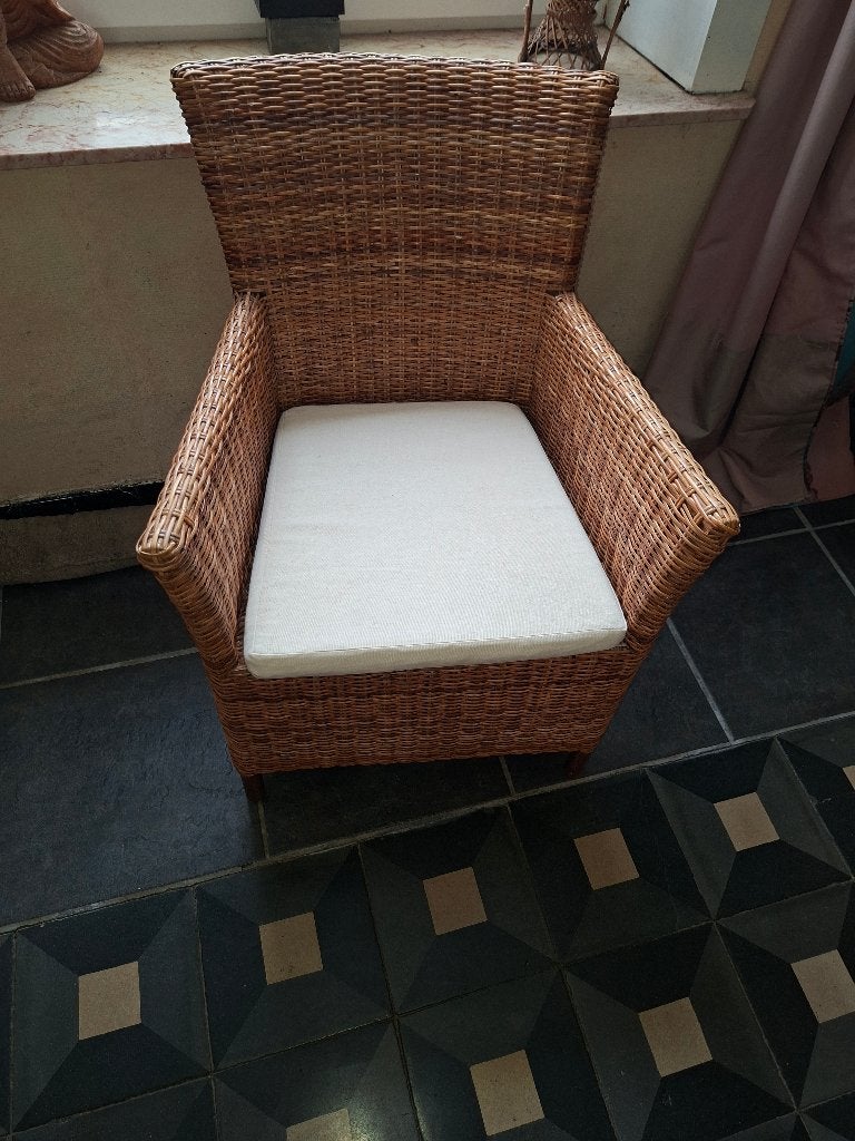Fauteuil en osier, Ophalen, Zo goed als nieuw