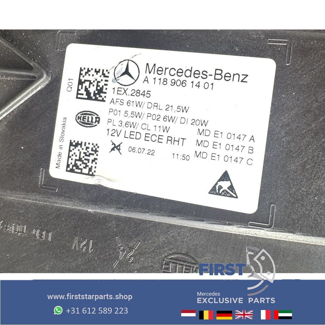 C118 W118 CLA FACELIFT KOPLAMP Mercedes LINKS MULTIBEAM 2019, Gebruikt, -, Ophalen of Verzenden, -