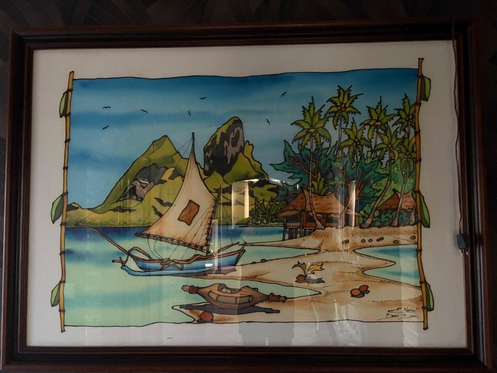 Tahiti tropisch tafereel (verlicht) Bora Bora, Enlèvement, Comme neuf