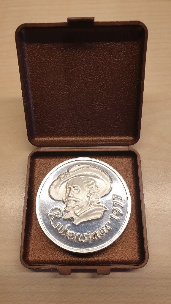 Zilveren Rubens munt Rubensjaar Antwerpen 1977 38mm25g, Enlèvement, Argent