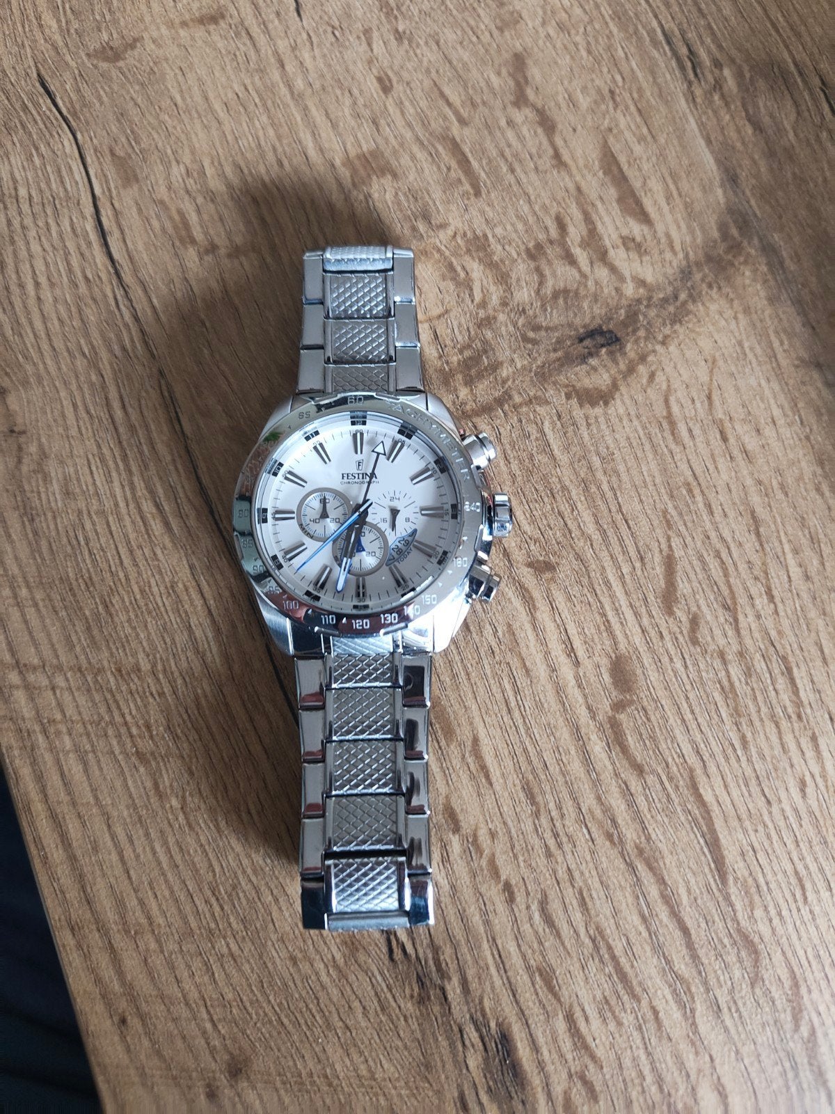 Festina Chrono Sport F16488/1 état impeccable, Handtassen en Accessoires, Horloges | Dames, Overige merken, Staal, Staal, Polshorloge