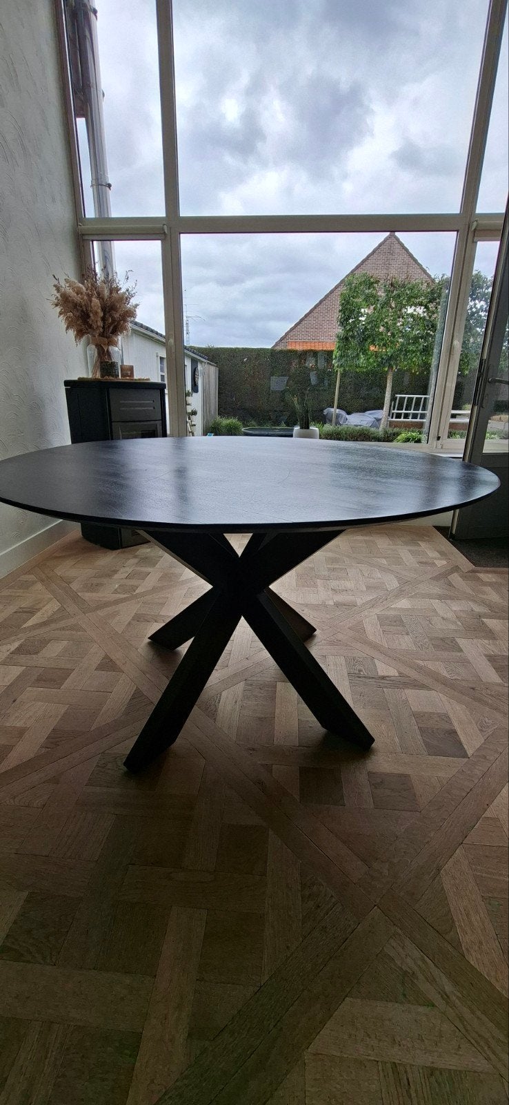 Ronde eettafel mangohout 130 cm, Enlèvement