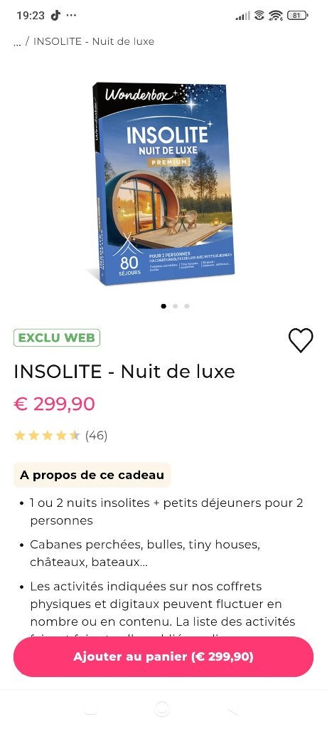 Box voyage, Vacances