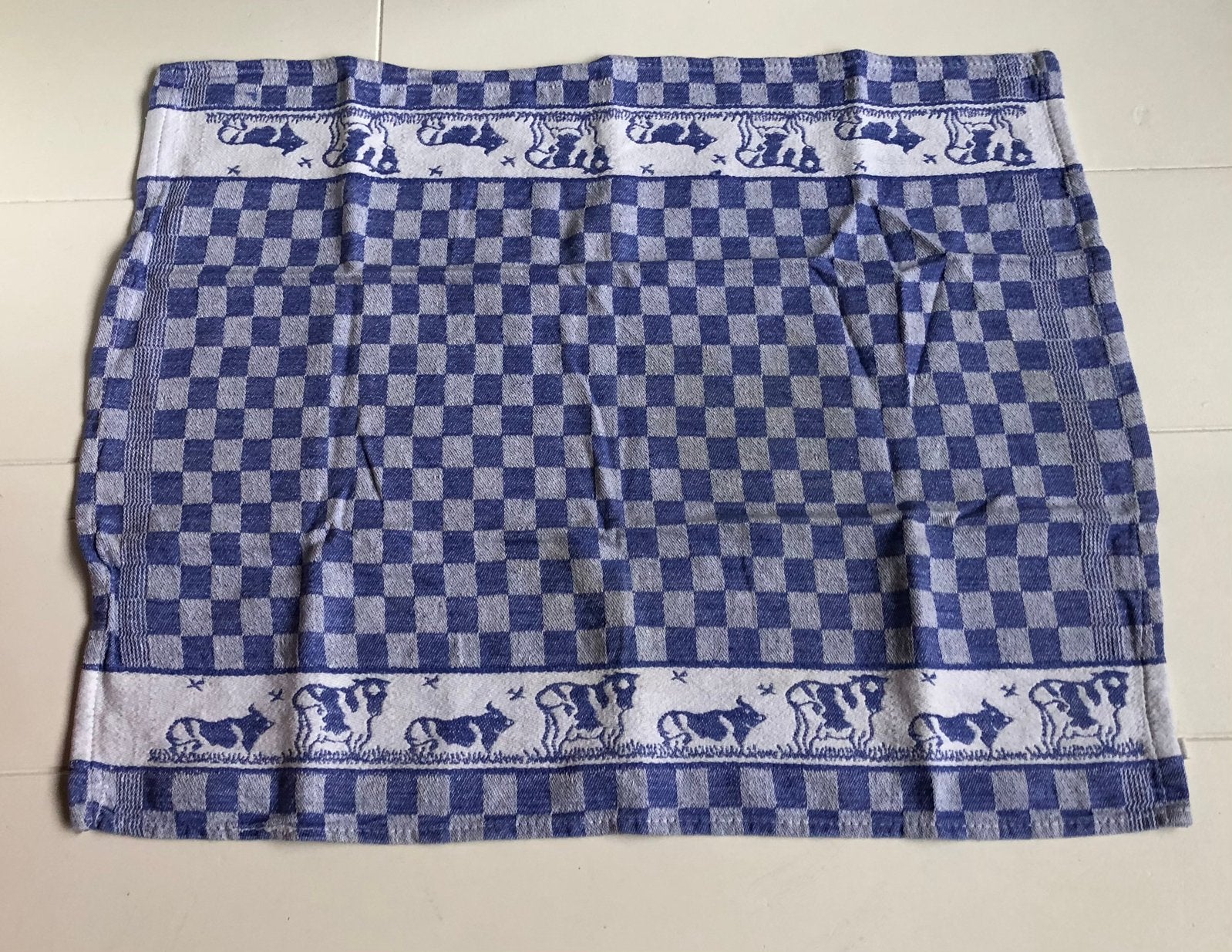 keukenhanddoek koetjes, Gebruikt, Katoen, Overige merken, Blauw