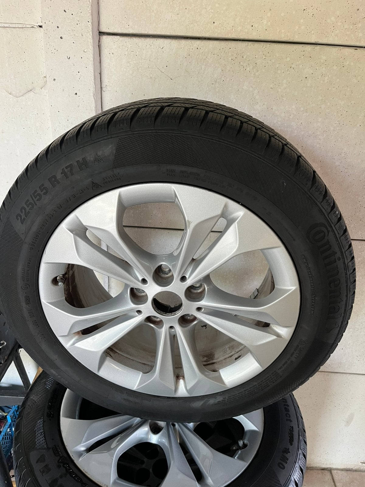 4 jantes BMW X1 17" + 4 pneus Continental 225/55 R17, Auto-onderdelen, Banden en Velgen, Gebruikt, Banden en Velgen, 17 inch, All Season
