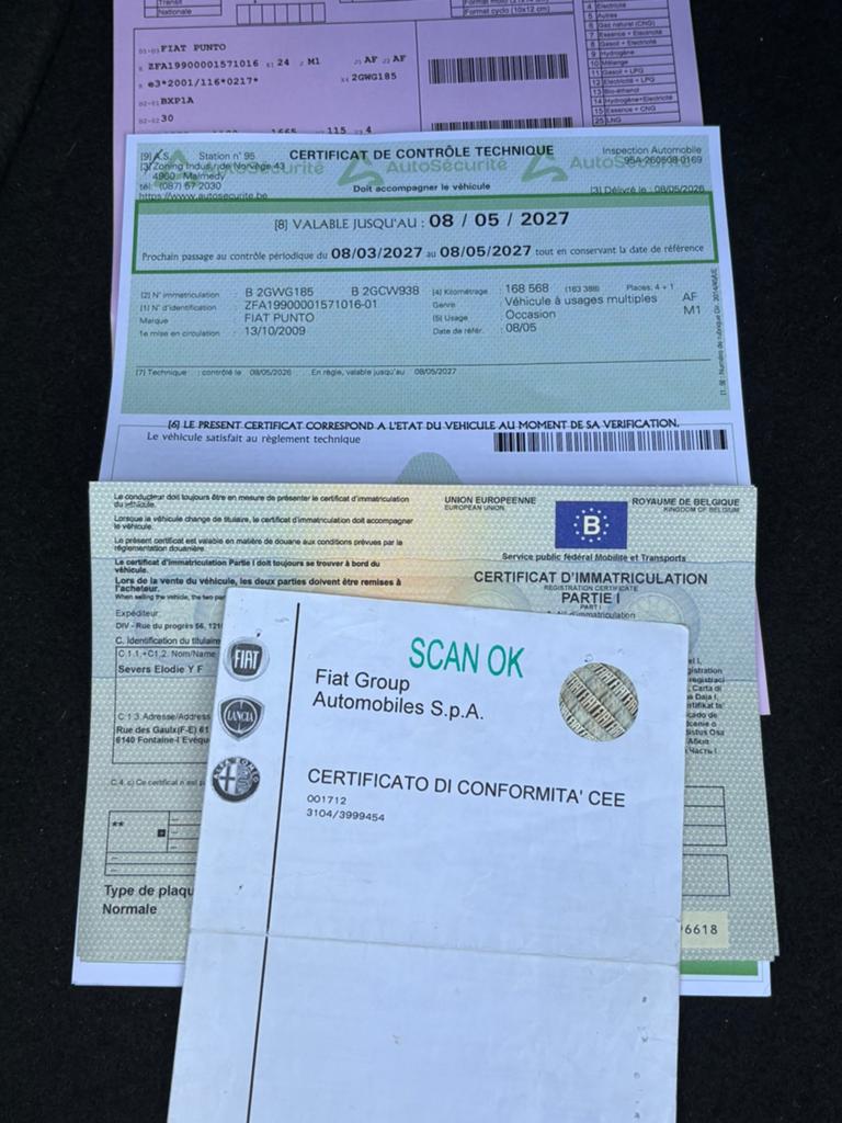 FIAT PUNTO 1.3diesel 168000km prêt à immatriculer, Rouge, Achat, USB, Noir