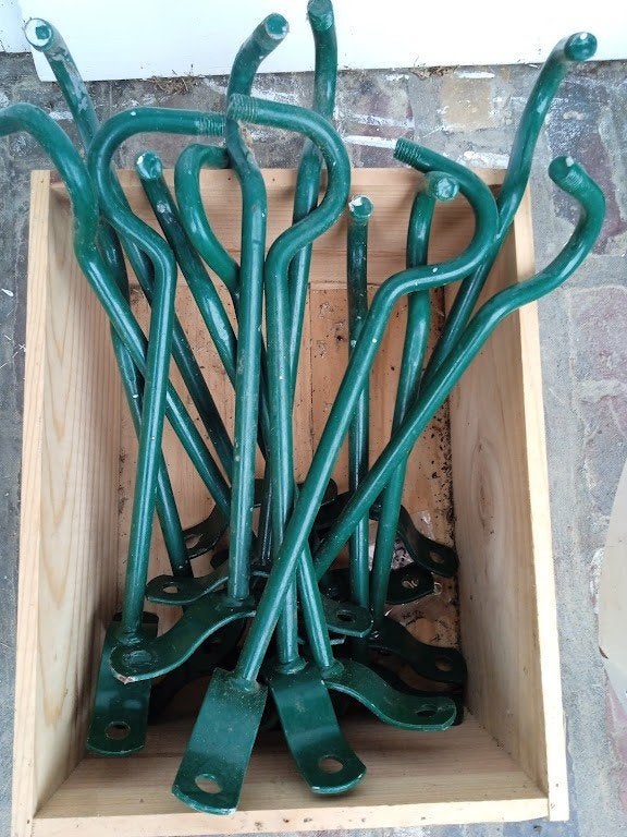 14 fixations rigides et métalliques pour clôture, Jardin & Terrasse, Enlèvement, Neuf