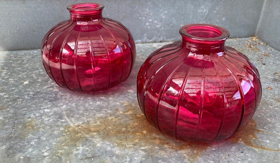 VAASJE BOLVAASTJE MET RELIEF FUCHSIA H 9 cm NIEUW, Overige kleuren, Met patroon/structuur, 9 cm, Nieuw