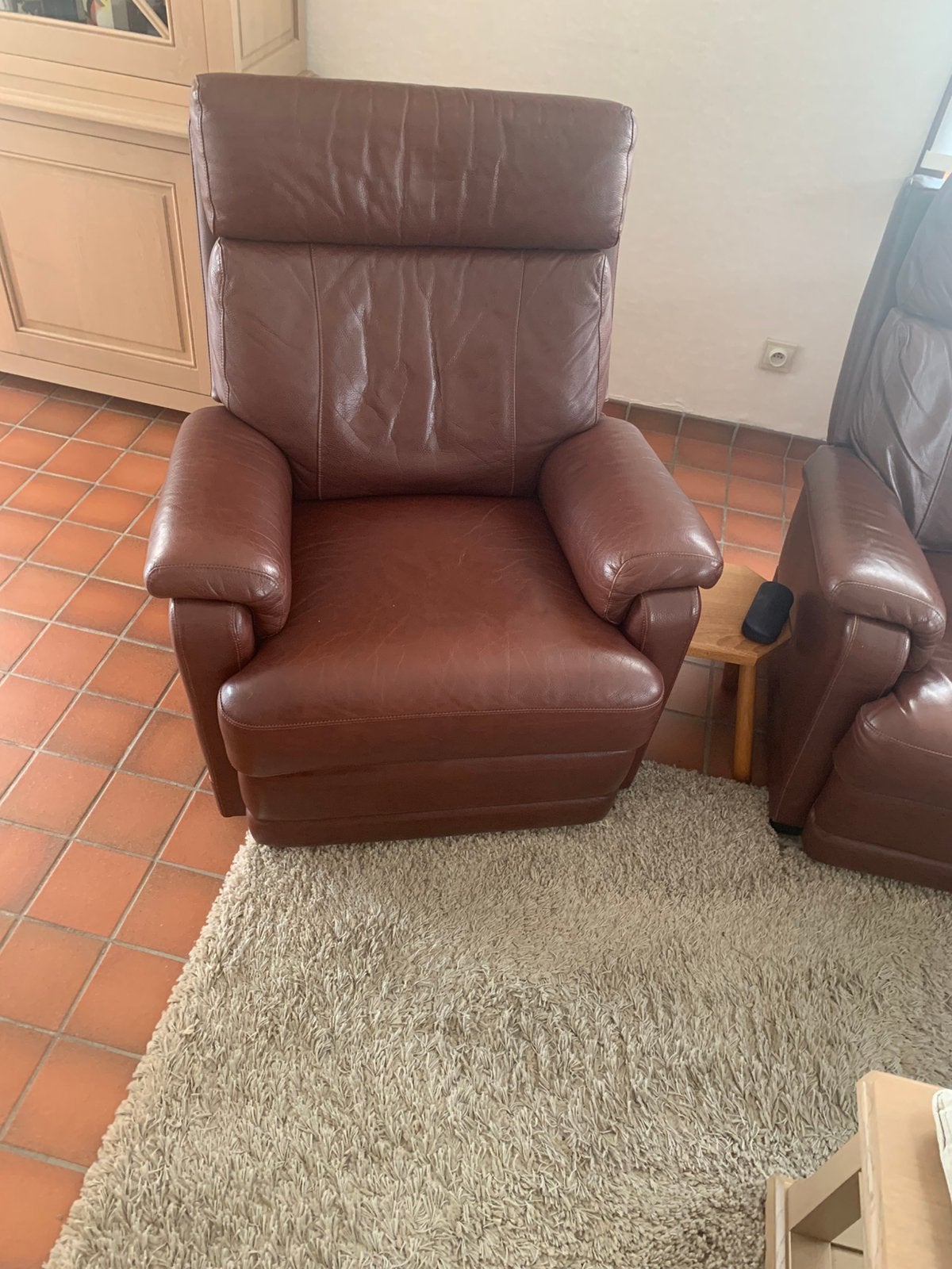 Salon in leder, Ophalen, Gebruikt, Minder dan 75 cm, Leer