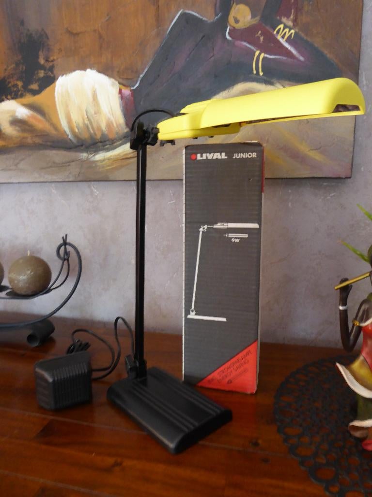 lampe de bureau LIVAL JUNIOR  paco space age 82 jaune & noir, Enlèvement ou Envoi, Neuf, Métal, Moins de 50 cm
