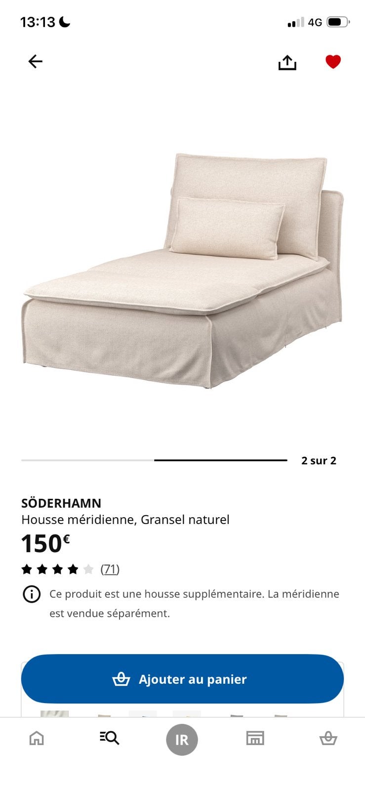 Soderhamn hoes gransel neutral nieuwe, Maison & Meubles, Chambre à coucher | Canapés-lits, Enlèvement, Neuf, Beige