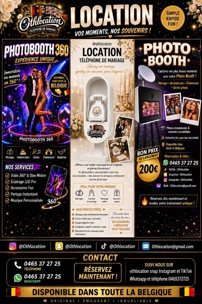 Photobooth en location, Tickets & Billets, Événements & Festivals, Trois personnes ou plus, Plusieurs jours