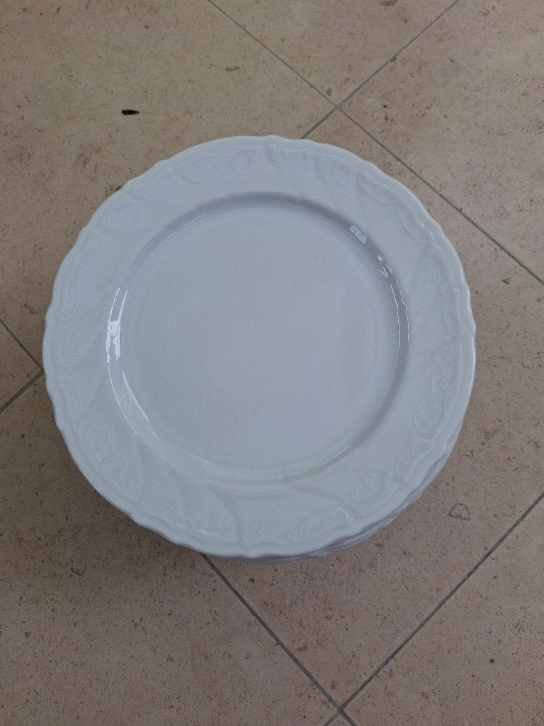 15 witte porseleinen borden, Ophalen, Gebruikt, Porselein, Bord(en)