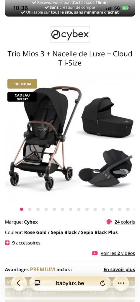 Poussette cybex mios 3 à vendre AVEC maxi cosy (g), Kinderen en Baby's, Buggy's, Gebruikt, Overige merken, Ophalen of Verzenden