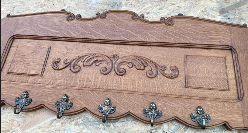 vintage houten kapstok, Huis en Inrichting, Woonaccessoires | Kapstokken, Zo goed als nieuw, Wandkapstok, Minder dan 100 cm, Hout