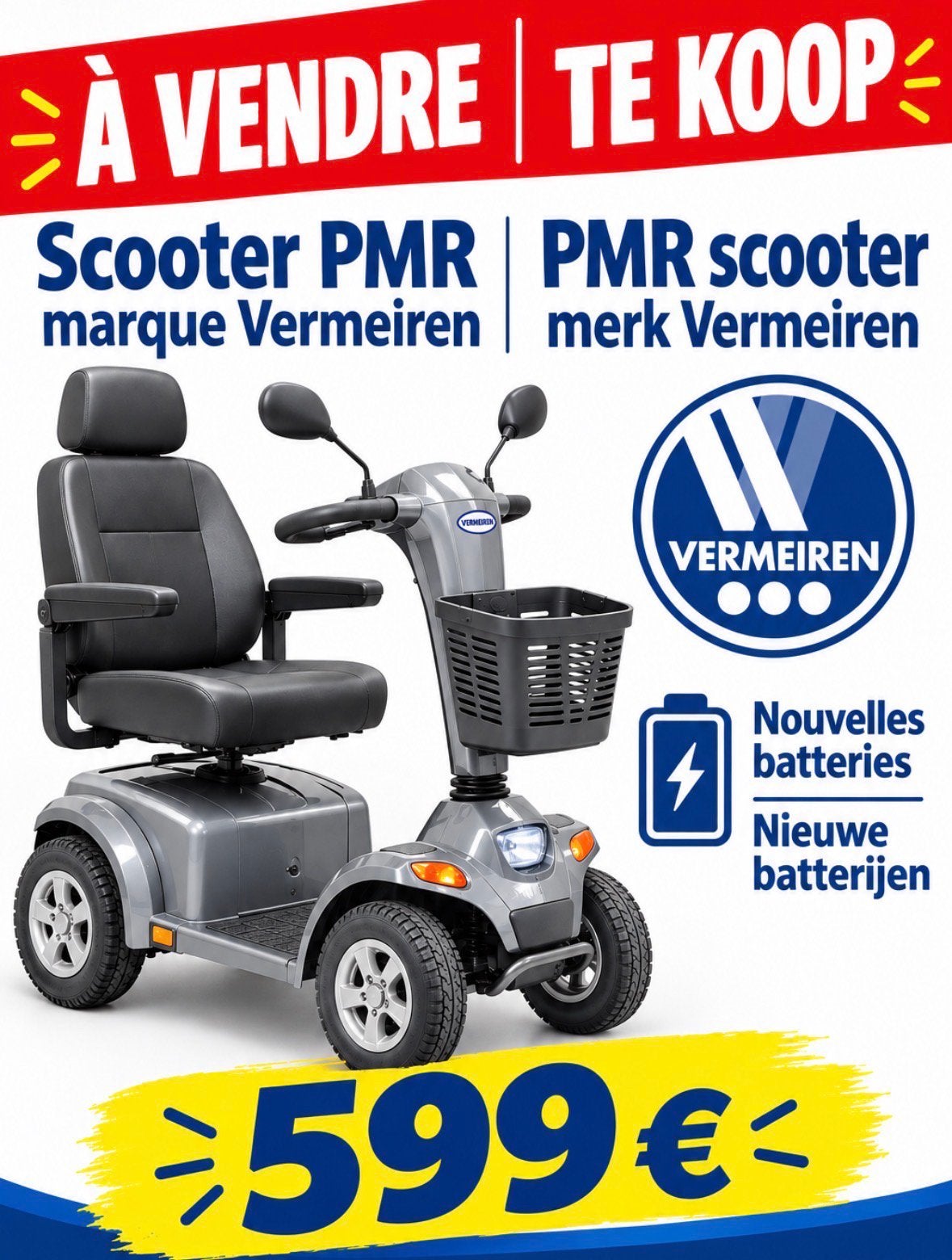 Scooter PMR, Enlèvement, Comme neuf
