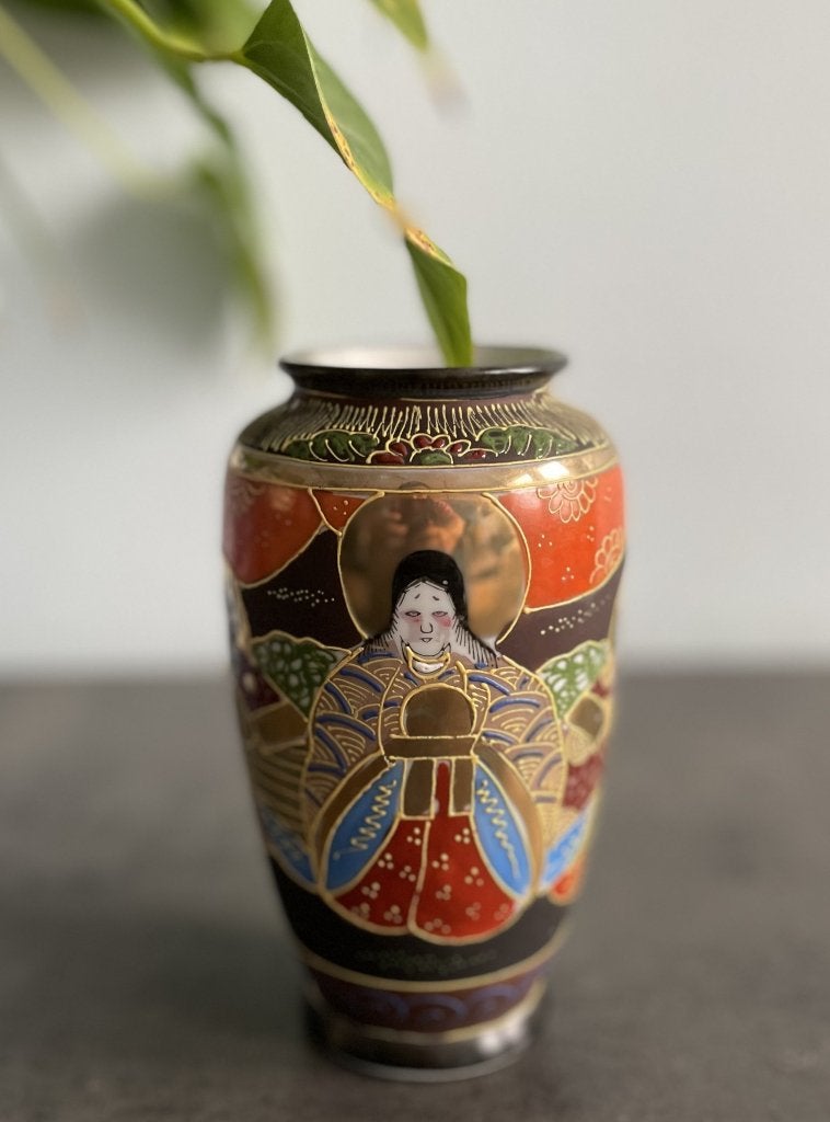 Antieke porseleinen Satsuma vaas uit Japan, Antiek en Kunst, Ophalen