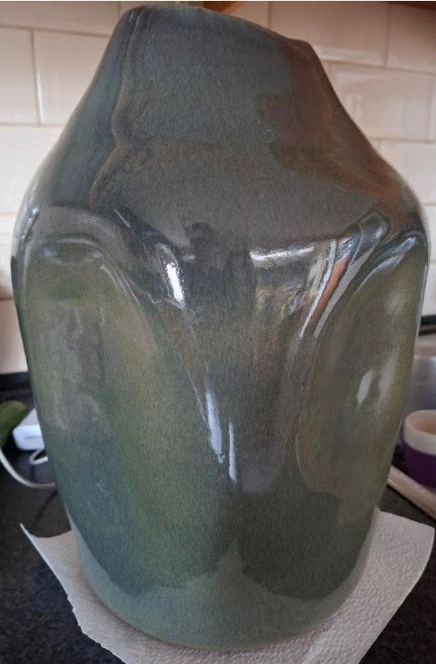 Vaas villa pottery 33 cm hoog, Enlèvement, Comme neuf, Vert