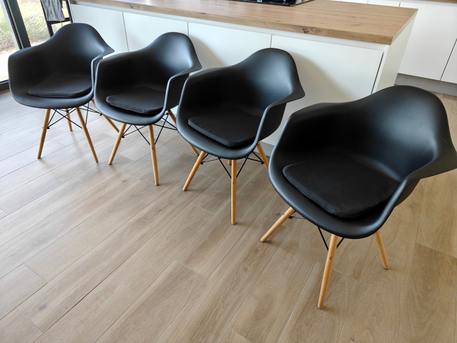 Stoelen x4, Huis en Inrichting, Stoelen, Gebruikt, Zwart, Vier, Ophalen