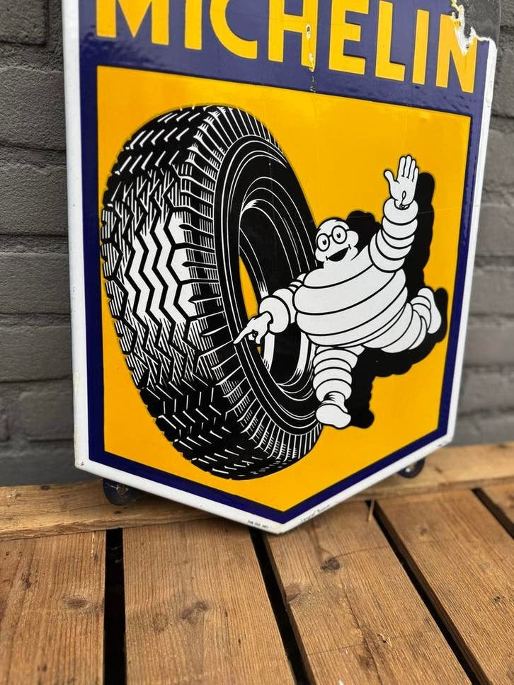 Vintage Michelin Emaille Reclamebord
