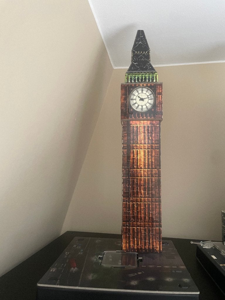 Puzzle 3D Ravensburger – Big Ben Night Edition, Hobby en Vrije tijd, Denksport en Puzzels, Ophalen, Minder dan 500 stukjes, Gebruikt