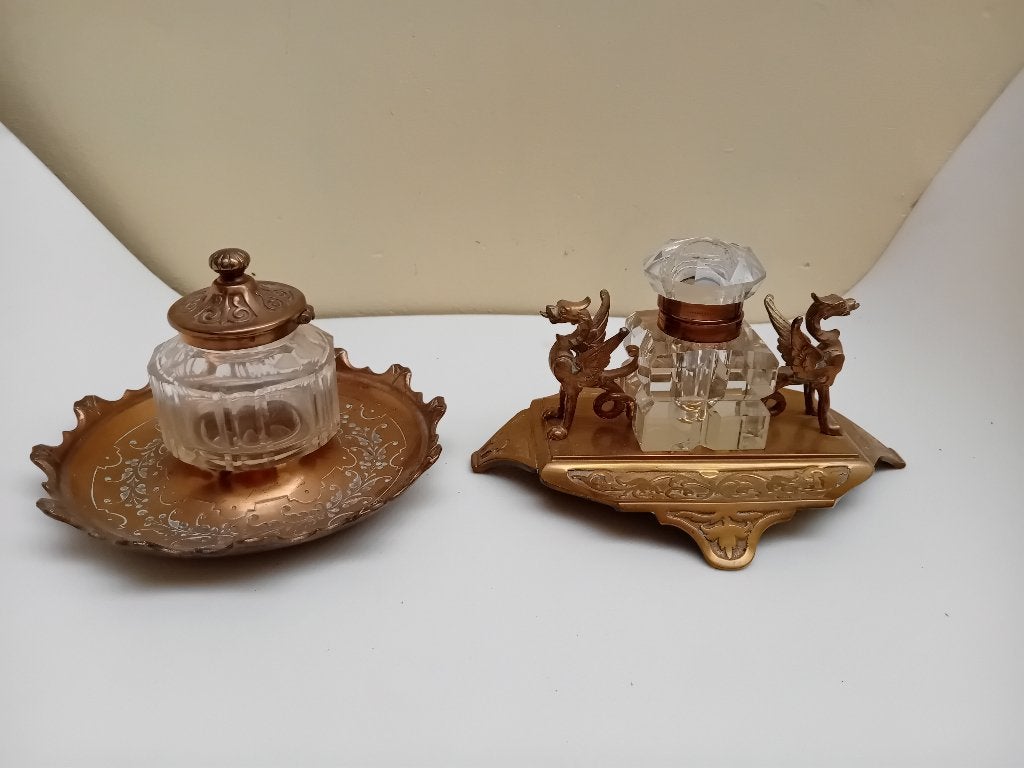 Paire d'encriers anciens, Antiquités & Art, Enlèvement ou Envoi