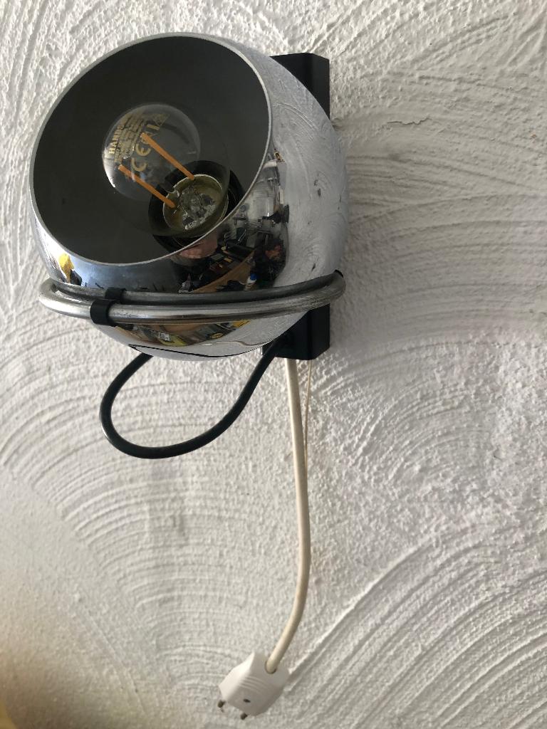 Vintage midcentury eyeball wandlamp Gepo, Enlèvement, Utilisé, Métal