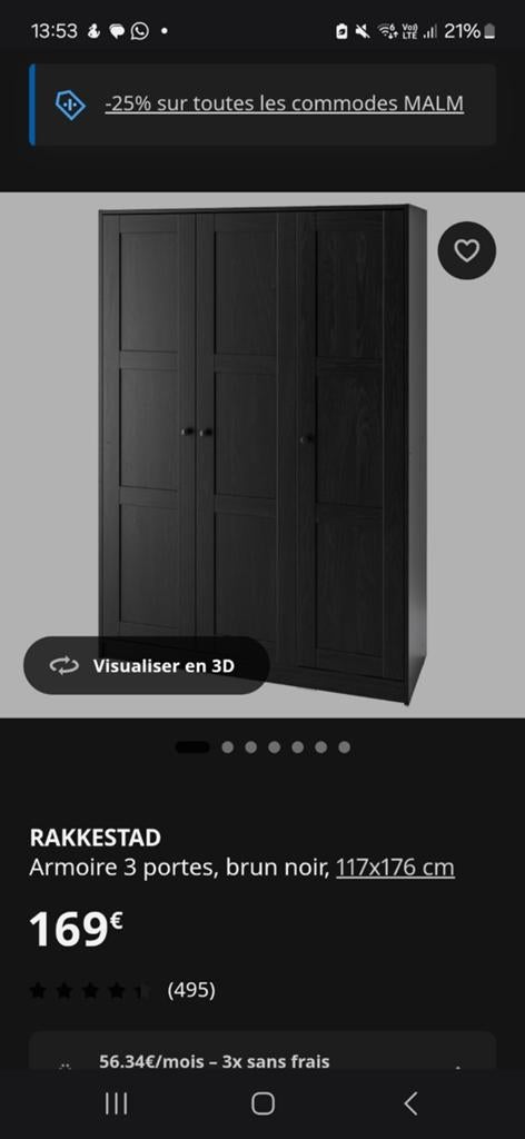 Nieuwe zwarte Ikea-kledingkast, Ophalen
