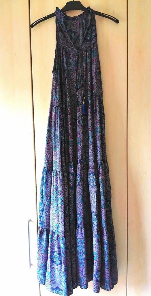 Meerkleurig lange jurk, Kleding | Dames, Verzenden, Nieuw, Maat 38/40 (M), Blauw
