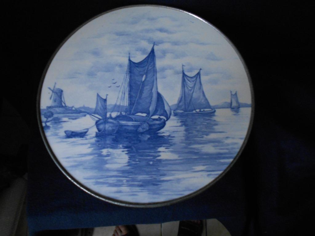 Plat à tarte Décor Marin, Antiek en Kunst, Antiek | Keramiek en Aardewerk, Ophalen of Verzenden