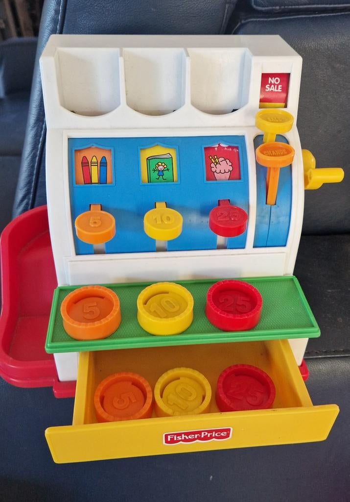 Speelgoedkassa Fisher Price, Ophalen