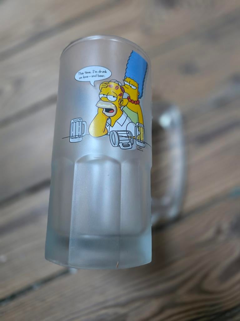 The Simpsons bierpul Grote mok met dik ondoorzichtig glas, Verzamelen, Glas en Drinkglazen