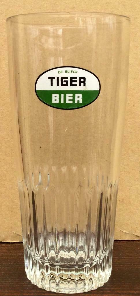 bier brouwerij glas Tiger bier geribd De Blieck Aalst, Enlèvement ou Envoi, Comme neuf