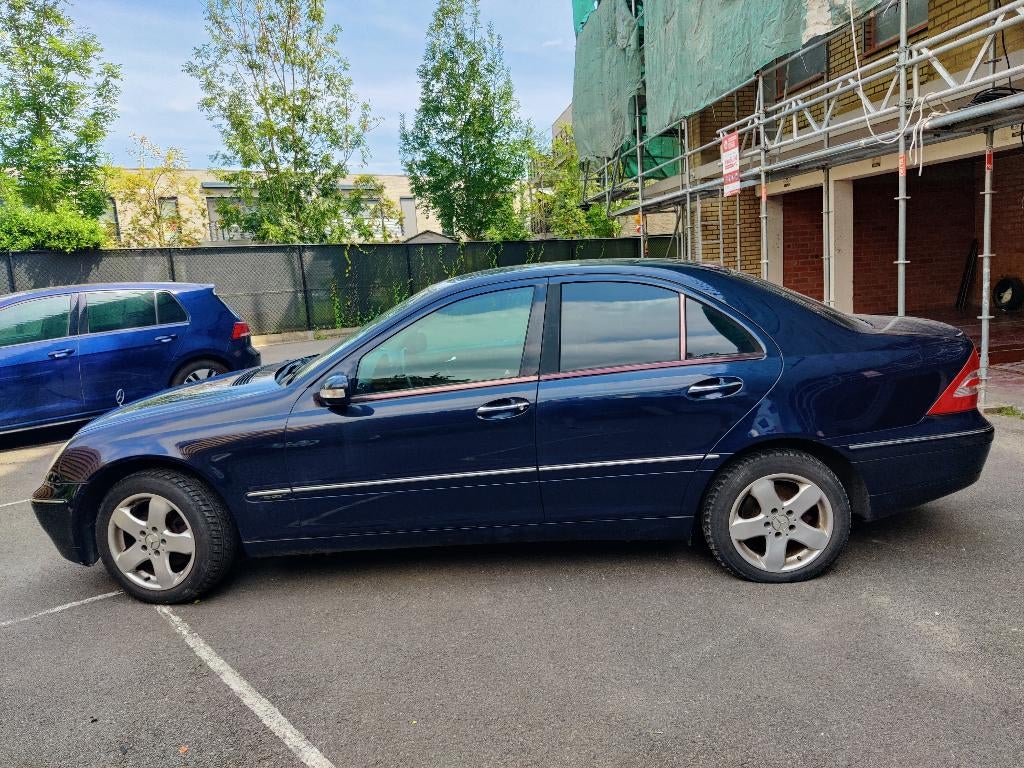 Mercedes C180 benzine, Auto's, Zwart, 4 cilinders, Blauw, Leder