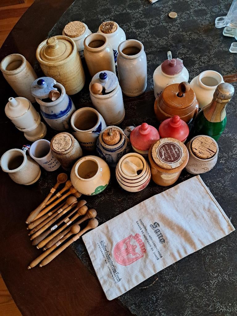 Mosterdpotten en lepels, Antiek en Kunst, Ophalen of Verzenden