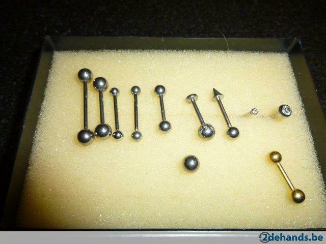 Verschillende piercings, Handtassen en Accessoires, Piercings, Verzenden, Gebruikt, Zilver