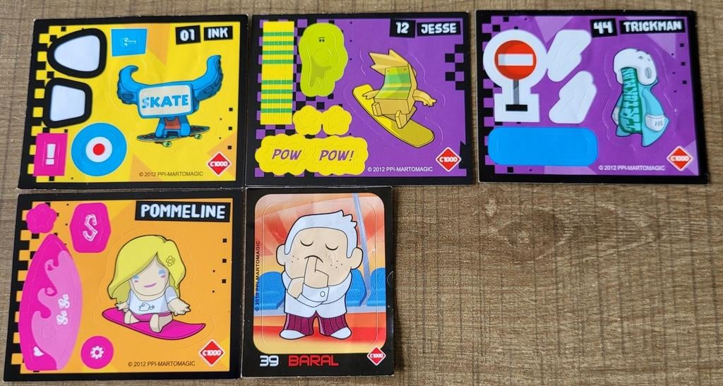 Gogo's Crazy Bones: 5 stickers, Ophalen of Verzenden, Gebruikt, Overige typen