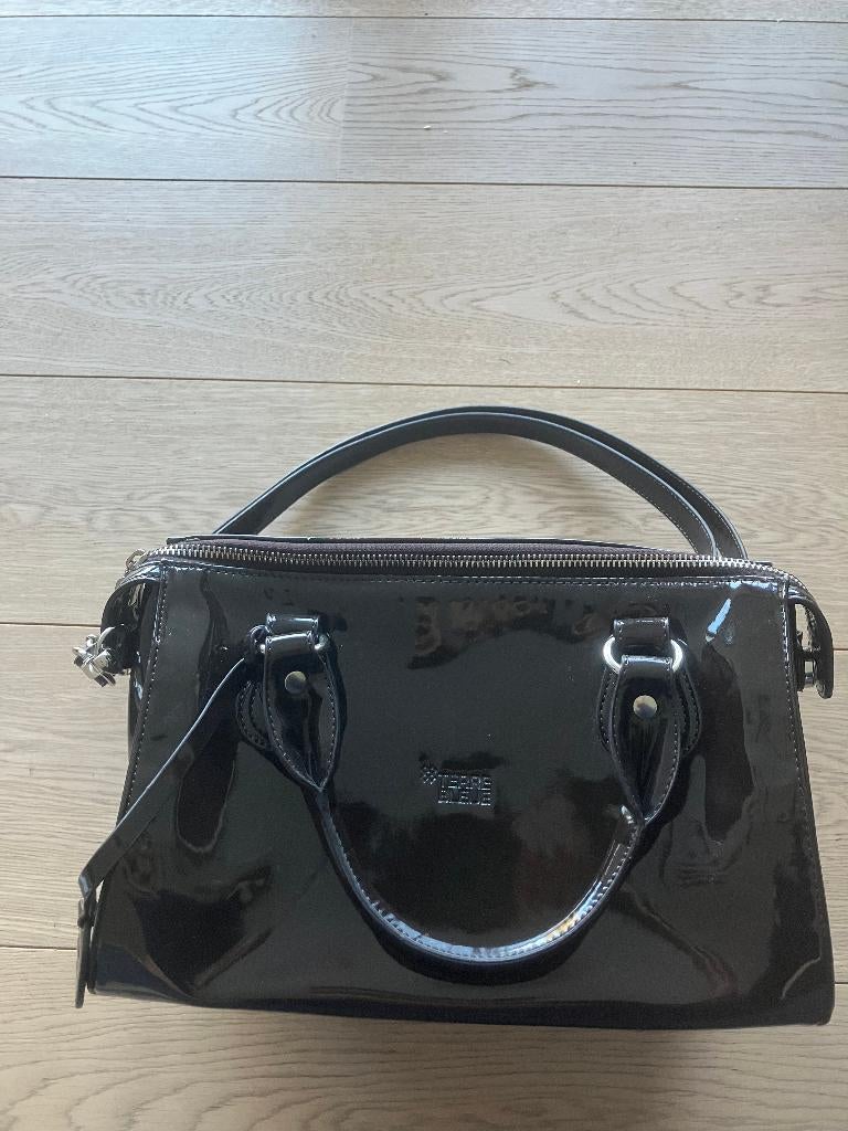 Handtas Terre Bleue - Kleur zwart blinkend, Handtassen en Accessoires, Ophalen of Verzenden, Zo goed als nieuw, Zwart, Handtas