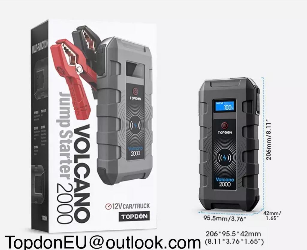 TopDon V2000 Jumpstarter battery pack power station, Ophalen of Verzenden, Nieuw
