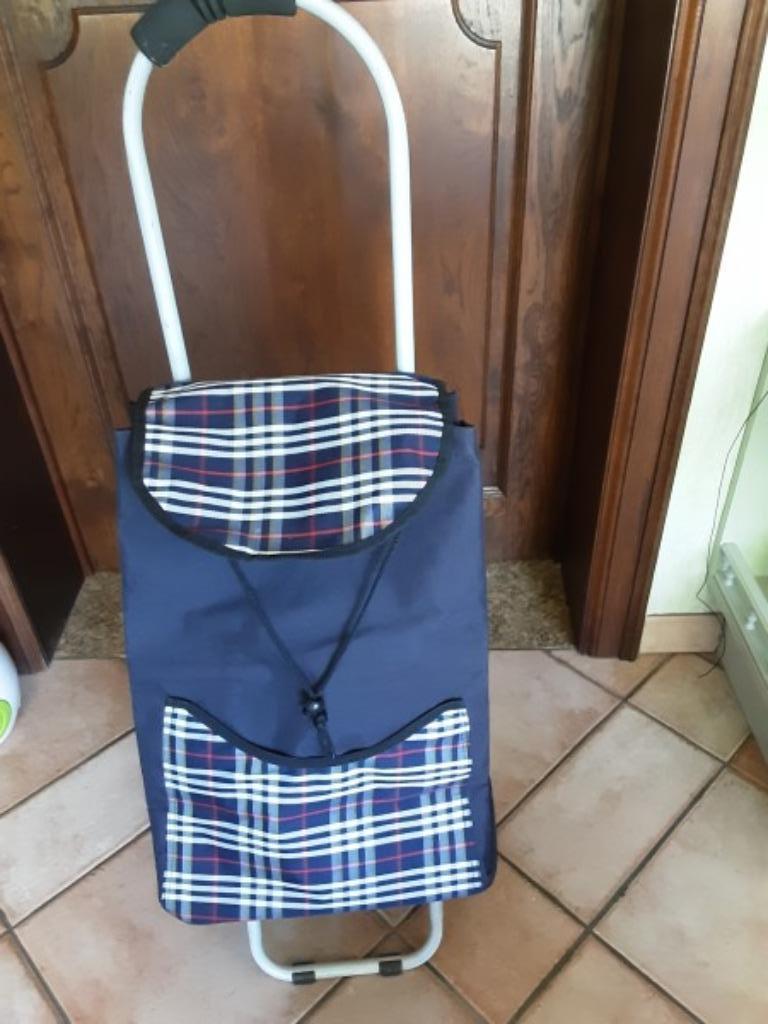 Boodschappenkarretje, Handtassen en Accessoires, Ophalen, Zo goed als nieuw, Blauw, Wieltjes