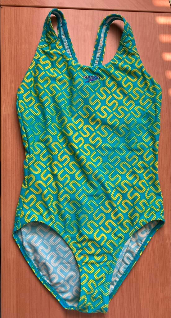 Badpak Speedo turqoise/geel - maat 176 (16 jaar), Kinderen en Baby's, Kinderkleding | Kinder-zwemkleding, Meisje, Badpak, Ophalen of Verzenden
