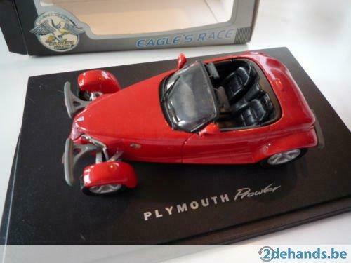 1:43 UH Plymouth Prowler rood cabrio fabrieks hotrod, Ophalen of Verzenden, Zo goed als nieuw, Auto