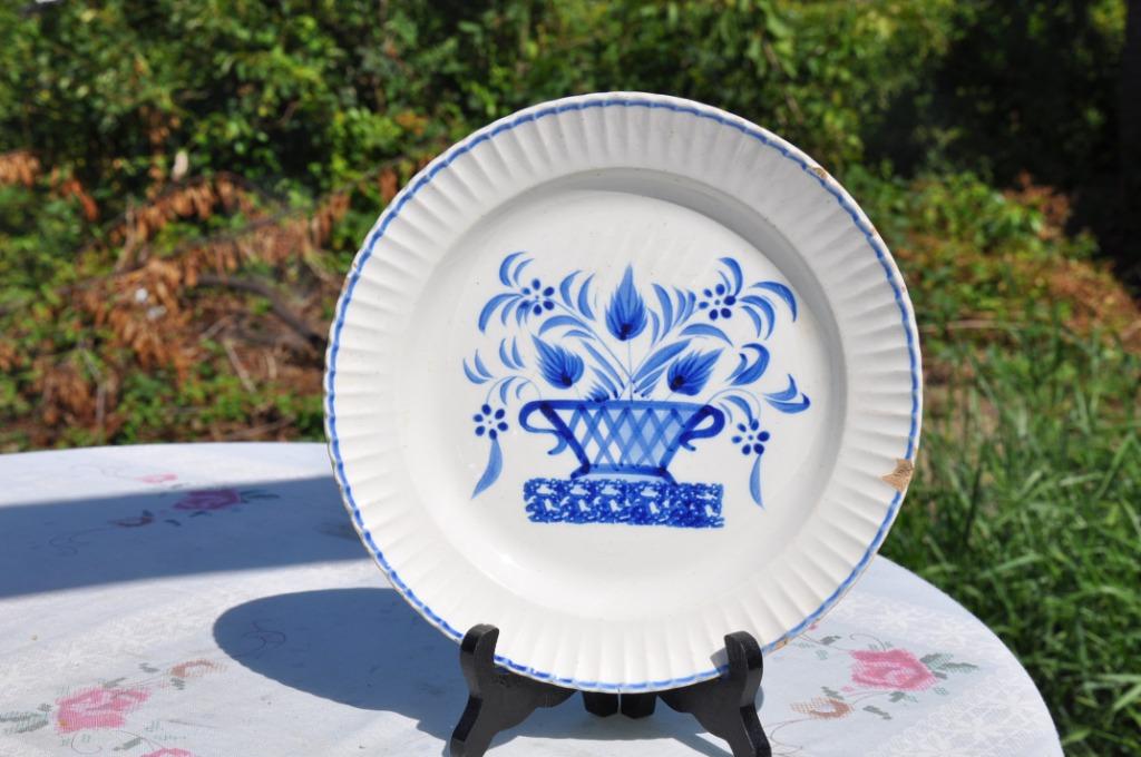 §  assiette faience francaise decor panier (3), Ophalen of Verzenden