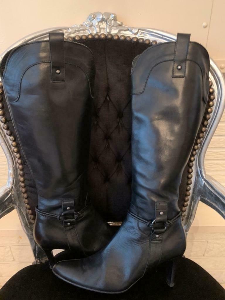 Bottes en cuir italienne, Enlèvement ou Envoi, Italienne, Porté, Bottes hautes